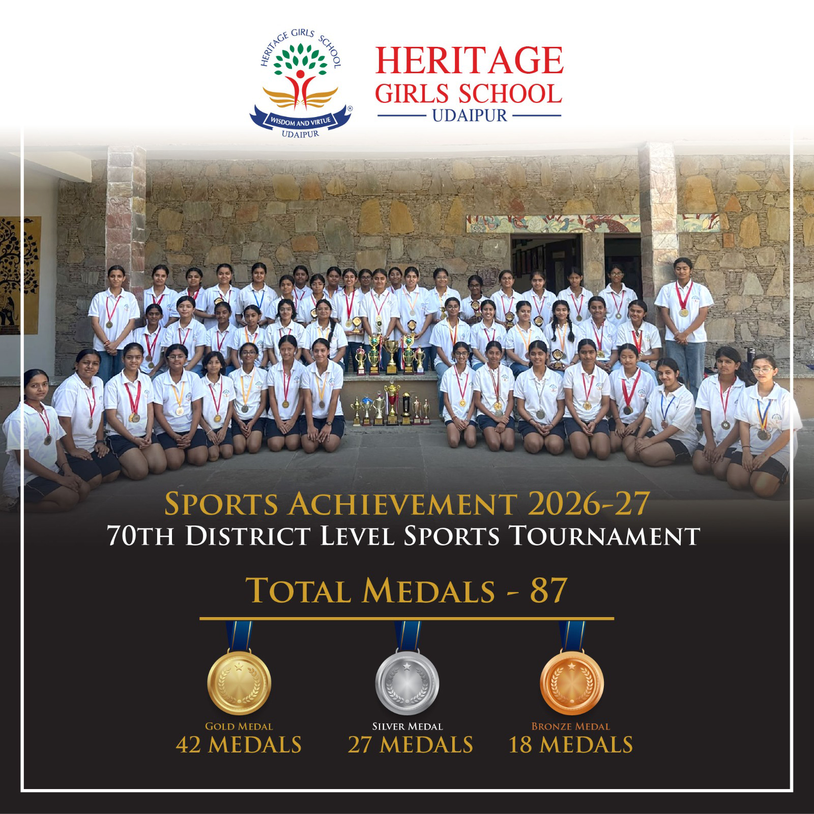 CBSE Grade X achievers at Heritage Girls School